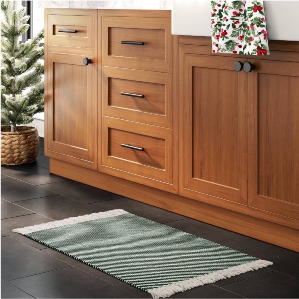 NWT Threshold Dark Green and Cream Striped Rug